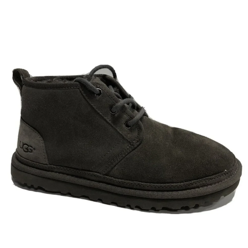 UGG Men’s Neumel Charcoal Lace- Up Boots, Size 7 M